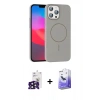 MARSİLYAN™- iPhone 16 Pro Max Kılıf Siluet Doku Özel Seri - Siyah Bilvis 5in1 5D Magic Hayalet Cam Ekran Koruyucu + Bilvis Titan Kamera Lens - SH