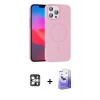 MARSİLYAN™- iPhone 16 Pro Max Kılıf Siluet Doku Özel Seri - Siyah Bilvis 5in1 5D Magic Hayalet Cam Ekran Koruyucu + PVD Metal Kamera Lens - GS