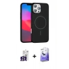 MARSİLYAN™- iPhone 16 Pro Max Kılıf Siluet Doku Özel Seri - Siyah Bilvis 5in1 5D Magic Hayalet Cam Ekran Koruyucu + Bilvis Titan Kamera Lens - TMGI