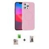 MARSİLYAN™- iPhone 16 Pro Max Kılıf Siluet Doku Özel Seri - Siyah Bilvis Hayalet Cam Ekran Koruyucu + Natural Grey Raze Metal Kamera Lens