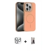 MARSİLYAN™- iPhone 16 Pro Max Kılıf Siluet Doku Özel Seri - Siyah Bilvis Hayalet Cam Ekran Koruyucu + Pers Alüminyum Kamera Lens - GS