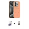 MARSİLYAN™- iPhone 16 Pro Max Kılıf Siluet Doku Özel Seri - Siyah Bilvis Hayalet Cam Ekran Koruyucu + Bilvis Titan Kamera Lens - TMGI