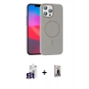 MARSİLYAN™- iPhone 16 Pro Max Kılıf Siluet Doku Özel Seri - Siyah Bilvis Hayalet Cam Ekran Koruyucu + Bilvis Titan Kamera Lens - TMGI