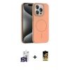 MARSİLYAN™- iPhone 16 Pro Max Kılıf Siluet Doku Özel Seri - Siyah Buffer Cam Ekran Koruyucu + Bilvis Titan Kamera Lens - TMGI