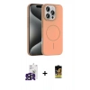 MARSİLYAN™- iPhone 16 Pro Max Kılıf Siluet Doku Özel Seri - Siyah Buffer Cam Ekran Koruyucu + Bilvis Titan Kamera Lens - SH
