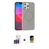 MARSİLYAN™- iPhone 16 Pro Max Kılıf Siluet Doku Özel Seri - Siyah Buffer Cam Ekran Koruyucu + Bilvis Titan Kamera Lens - SH