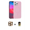 MARSİLYAN™- iPhone 16 Pro Max Kılıf Siluet Doku Özel Seri - Siyah Buffer Cam Ekran Koruyucu + Çöl Titanyum Pers Alüminyum Kamera Lens