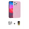 MARSİLYAN™- iPhone 16 Pro Max Kılıf Siluet Doku Özel Seri - Siyah Buffer Cam Ekran Koruyucu + Pers Alüminyum Kamera Lens - GS