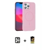 MARSİLYAN™- iPhone 16 Pro Max Kılıf Siluet Doku Özel Seri - Siyah Buffer Cam Ekran Koruyucu + PVD Metal Kamera Lens - GS