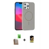 MARSİLYAN™- iPhone 16 Pro Max Kılıf Siluet Doku Özel Seri - Siyah Buffer Cam Ekran Koruyucu + Raze Metal Kamera Lens - CLTM