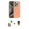 MARSİLYAN™- iPhone 16 Pro Max Kılıf Siluet Doku Özel Seri - Siyah Buffer Cam Ekran Koruyucu + Raze Metal Kamera Lens - CLTM