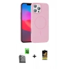 MARSİLYAN™- iPhone 16 Pro Max Kılıf Siluet Doku Özel Seri - Siyah Buffer Cam Ekran Koruyucu + Raze Metal Kamera Lens - SH