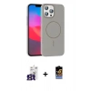 MARSİLYAN™- iPhone 16 Pro Max Kılıf Siluet Doku Özel Seri - Siyah Buffer Hayalet Cam Ekran Koruyucu + Bilvis Titan Kamera Lens - TMGI