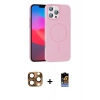 MARSİLYAN™- iPhone 16 Pro Max Kılıf Siluet Doku Özel Seri - Siyah Buffer Hayalet Cam Ekran Koruyucu + Çöl Titanyum Pers Alüminyum Kamera Lens