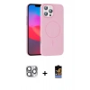 MARSİLYAN™- iPhone 16 Pro Max Kılıf Siluet Doku Özel Seri - Siyah Buffer Hayalet Cam Ekran Koruyucu + Pers Alüminyum Kamera Lens - GI