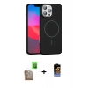 MARSİLYAN™- iPhone 16 Pro Max Kılıf Siluet Doku Özel Seri - Siyah Buffer Hayalet Cam Ekran Koruyucu + Raze Metal Kamera Lens - CLTM