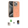 MARSİLYAN™- iPhone 16 Pro Max Kılıf Siluet Doku Özel Seri - Siyah Buffer Hayalet Cam Ekran Koruyucu + Raze Metal Kamera Lens - NLGY