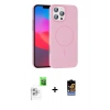 MARSİLYAN™- iPhone 16 Pro Max Kılıf Siluet Doku Özel Seri - Siyah Buffer Hayalet Cam Ekran Koruyucu + Raze Metal Kamera Lens - BZ