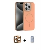 MARSİLYAN™- iPhone 16 Pro Max Kılıf Siluet Doku Özel Seri - Siyah Joko Magic 5D Cam + Çöl Titanyum Pers Alüminyum Kamera Lens