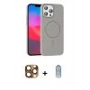 MARSİLYAN™- iPhone 16 Pro Max Kılıf Siluet Doku Özel Seri - Siyah Joko Magic 5D Cam + Çöl Titanyum Pers Alüminyum Kamera Lens