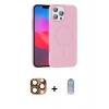 MARSİLYAN™- iPhone 16 Pro Max Kılıf Siluet Doku Özel Seri - Siyah Joko Magic 5D Cam + Çöl Titanyum Pers Alüminyum Kamera Lens