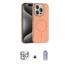 MARSİLYAN™- iPhone 16 Pro Max Kılıf Siluet Doku Özel Seri - Siyah Joko Magic 5D Cam + Pers Alüminyum Kamera Lens - GS