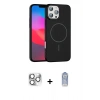 MARSİLYAN™- iPhone 16 Pro Max Kılıf Siluet Doku Özel Seri - Siyah Joko Magic 5D Cam + Pers Alüminyum Kamera Lens - GS