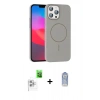 MARSİLYAN™- iPhone 16 Pro Max Kılıf Siluet Doku Özel Seri - Siyah Joko Magic 5D Cam + Raze Metal Kamera Lens - BZ