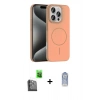 MARSİLYAN™- iPhone 16 Pro Max Kılıf Siluet Doku Özel Seri - Siyah Joko Magic 5D Cam + Raze Metal Kamera Lens - SH