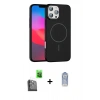 MARSİLYAN™- iPhone 16 Pro Max Kılıf Siluet Doku Özel Seri - Siyah Joko Magic 5D Cam + Raze Metal Kamera Lens - SH