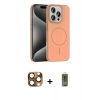 MARSİLYAN™- iPhone 16 Pro Max Kılıf Siluet Doku Özel Seri - Siyah Joko Magic 5D Hayalet Cam + Çöl Titanyum Pers Alüminyum Kamera Lens