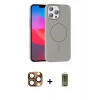 MARSİLYAN™- iPhone 16 Pro Max Kılıf Siluet Doku Özel Seri - Siyah Joko Magic 5D Hayalet Cam + Çöl Titanyum Pers Alüminyum Kamera Lens
