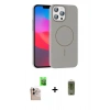 MARSİLYAN™- iPhone 16 Pro Max Kılıf Siluet Doku Özel Seri - Siyah Joko Magic 5D Hayalet Cam + Raze Metal Kamera Lens - NLGY