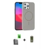 MARSİLYAN™- iPhone 16 Pro Max Kılıf Siluet Doku Özel Seri - Siyah Joko Magic 5D Hayalet Cam + Raze Metal Kamera Lens - SH