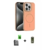 MARSİLYAN™- iPhone 16 Pro Max Kılıf Siluet Doku Özel Seri - Siyah Joko Magic 5D Hayalet Cam + Raze Metal Kamera Lens - SH