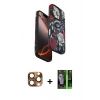 MARSİLYAN™- iPhone 16 Pro Max Kılıf Siluet Doku - Şeffaf 360 Full Body Arka Koruyucu + Pers Alüminyum Kamera Lens - CLTM