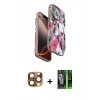 MARSİLYAN™- iPhone 16 Pro Max Kılıf Siluet Doku - Şeffaf 360 Full Body Arka Koruyucu + Pers Alüminyum Kamera Lens - CLTM