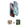 MARSİLYAN™- iPhone 16 Pro Max Kılıf Siluet Doku - Şeffaf 360 Full Body Arka Koruyucu + Pers Alüminyum Kamera Lens - CLTM