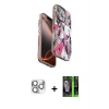 MARSİLYAN™- iPhone 16 Pro Max Kılıf Siluet Doku - Şeffaf 360 Full Body Arka Koruyucu + Pers Alüminyum Kamera Lens - GS
