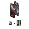 MARSİLYAN™- iPhone 16 Pro Max Kılıf Siluet Doku - Şeffaf 360 Full Body Arka Koruyucu + PVD Metal Kamera Lens - SH