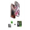 MARSİLYAN™- iPhone 16 Pro Max Kılıf Siluet Doku - Şeffaf 360 Full Body Arka Koruyucu + Siyah Raze Metal Kamera Lens