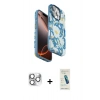 MARSİLYAN™- iPhone 16 Pro Max Kılıf Siluet Doku - Şeffaf Pasifik Cam Ekran Koruyucu + Pers Alüminyum Kamera Lens - GS