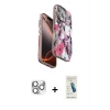 MARSİLYAN™- iPhone 16 Pro Max Kılıf Siluet Doku - Şeffaf Pasifik Cam Ekran Koruyucu + Pers Alüminyum Kamera Lens - GS