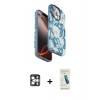 MARSİLYAN™- iPhone 16 Pro Max Kılıf Siluet Doku - Şeffaf Pasifik Cam Ekran Koruyucu + PVD Metal Kamera Lens - GS
