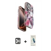 MARSİLYAN™- iPhone 16 Pro Max Kılıf Siluet Doku - Şeffaf Pasifik Cam Ekran Koruyucu + PVD Metal Kamera Lens - GS