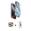 MARSİLYAN™- iPhone 16 Pro Max Kılıf Siluet Doku - Şeffaf Pasifik Cam Ekran Koruyucu + Pers Alüminyum Kamera Lens - CLTM