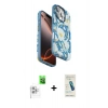 MARSİLYAN™- iPhone 16 Pro Max Kılıf Siluet Doku - Şeffaf Pasifik Cam Ekran Koruyucu + Raze Metal Kamera Lens - BZ