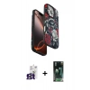 MARSİLYAN™- iPhone 16 Pro Max Kılıf Siluet Doku - Siyah 360 Mat Full Body Arka Koruyucu + Bilvis Titan Kamera Lens - TMGI