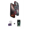 MARSİLYAN™- iPhone 16 Pro Max Kılıf Siluet Doku - Siyah 360 Mat Full Body Arka Koruyucu + Bilvis Titan Kamera Lens - SH