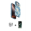 MARSİLYAN™- iPhone 16 Pro Max Kılıf Siluet Doku - Siyah 360 Mat Full Body Arka Koruyucu + Pers Alüminyum Kamera Lens - GS